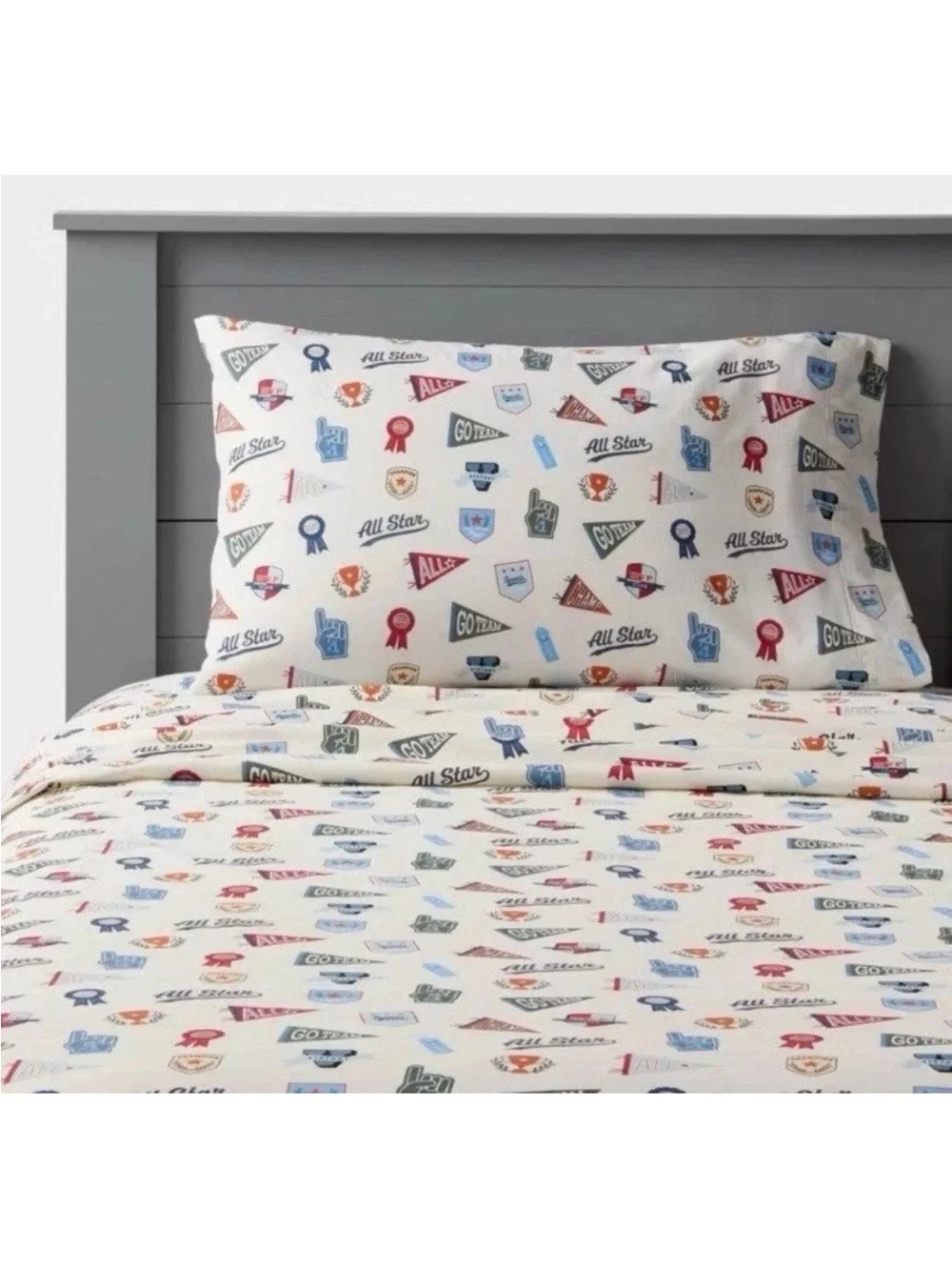Pillowfort All Star Sports Full 3-Piece Sheet Set 220TC Cotton NWT